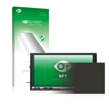 Front side of a product packaging with the brand logo upscreen. Next to it is the device Sony XAV-AX3005DB shown with the corr