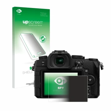 Front side of a product packaging with the brand logo upscreen. Next to it is the device Panasonic Lumix DC-G91 shown with the