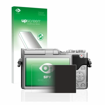 Front side of a product packaging with the brand logo upscreen. Next to it is the device Panasonic Lumix DC-GX880 shown with t
