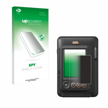 Front side of a product packaging with the brand logo upscreen. Next to it is the device Fujifilm Instax Mini LiPlay shown wit