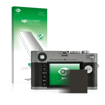 Front side of a product packaging with the brand logo upscreen. Next to it is the device Leica M-E Typ 240 2019 shown with the