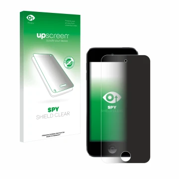 Front side of a product packaging with the brand logo upscreen. Next to it is the device Apple iPod Touch (7th. Gen.) shown wi