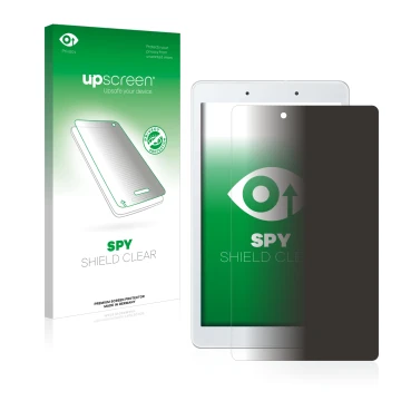 Front side of a product packaging with the brand logo upscreen. Next to it is the device Samsung Galaxy Tab A 8.0 WiFi 2019 sh