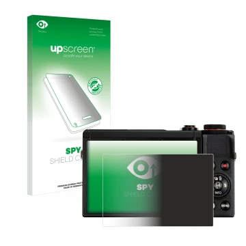 Front side of a product packaging with the brand logo upscreen. Next to it is the device Canon PowerShot G7 X Mark III shown w