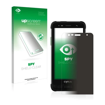 Front side of a product packaging with the brand logo upscreen. Next to it is the device Cyrus CS45 XA shown with the correspo