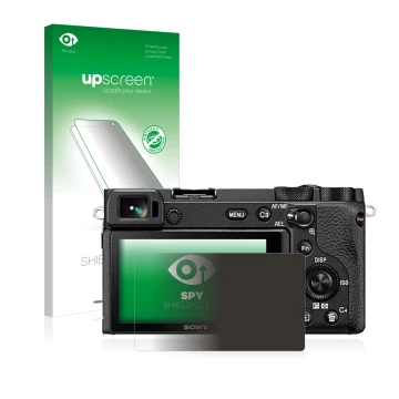 Front side of a product packaging with the brand logo upscreen. Next to it is the device Sony Alpha 6600 shown with the corres