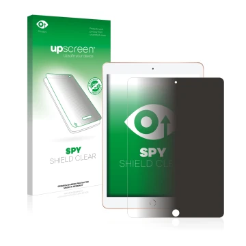 Front side of a product packaging with the brand logo upscreen. Next to it is the device Apple iPad 10.2