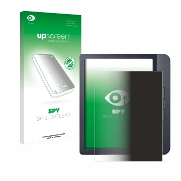 Front side of a product packaging with the brand logo upscreen. Next to it is the device Kobo Libra H2O shown with the corresp