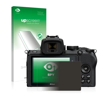 Front side of a product packaging with the brand logo upscreen. Next to it is the device Nikon Z 50 shown with the correspondi