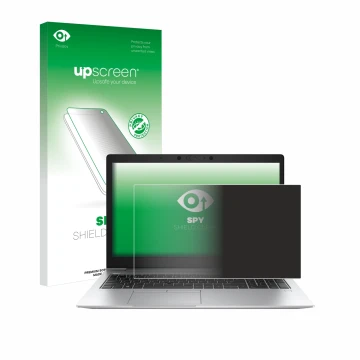 Front side of a product packaging with the brand logo upscreen. Next to it is the device HP EliteBook 850 G6 shown with the co