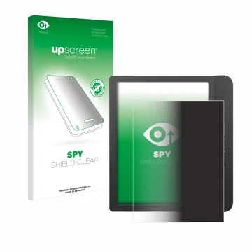 Front side of a product packaging with the brand logo upscreen. Next to it is the device Tolino Vision 5 shown with the corres