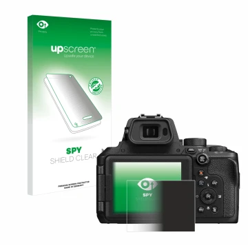 Front side of a product packaging with the brand logo upscreen. Next to it is the device Nikon Coolpix P950 shown with the cor