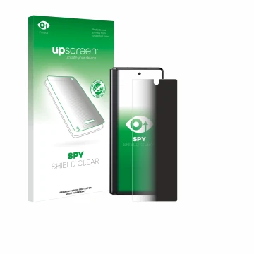 Front side of a product packaging with the brand logo upscreen. Next to it is the device Samsung Galaxy Z Fold 2 5G shown with