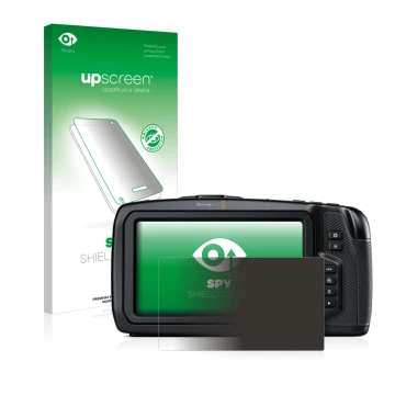 Front side of a product packaging with the brand logo upscreen. Next to it is the device Blackmagic Pocket Cinema Camera 6K sh