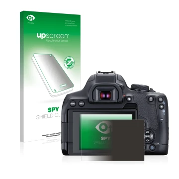 Front side of a product packaging with the brand logo upscreen. Next to it is the device Canon EOS 850D shown with the corresp
