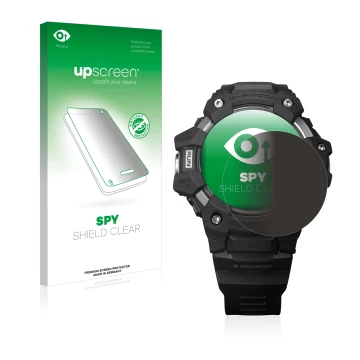 Front side of a product packaging with the brand logo upscreen. Next to it is the device Casio G-Shock GBD-H1000 shown with th