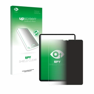 Front side of a product packaging with the brand logo upscreen. Next to it is the device Apple iPad 12.9