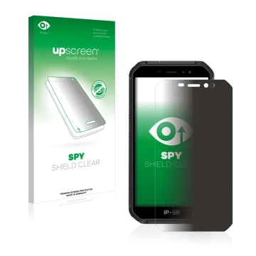 Front side of a product packaging with the brand logo upscreen. Next to it is the device Ulefone Armor X7 shown with the corre
