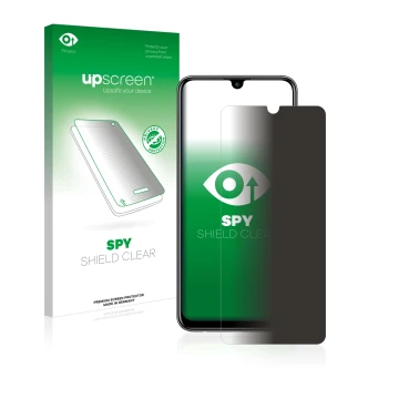 Front side of a product packaging with the brand logo upscreen. Next to it is the device Huawei P smart 2020 shown with the co