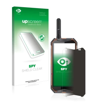 Front side of a product packaging with the brand logo upscreen. Next to it is the device Ulefone Armor 3w shown with the corre