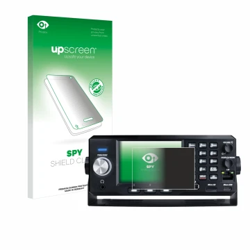 Front side of a product packaging with the brand logo upscreen. Next to it is the device Uniden SDS200E shown with the corresp