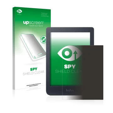 Front side of a product packaging with the brand logo upscreen. Next to it is the device Kobo Nia shown with the corresponding