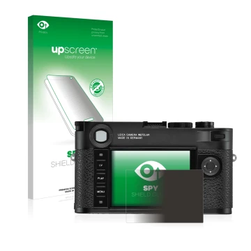 Front side of a product packaging with the brand logo upscreen. Next to it is the device Leica M10-R shown with the correspond