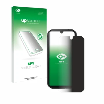 Front side of a product packaging with the brand logo upscreen. Next to it is the device Blackview BV9900E shown with the corr