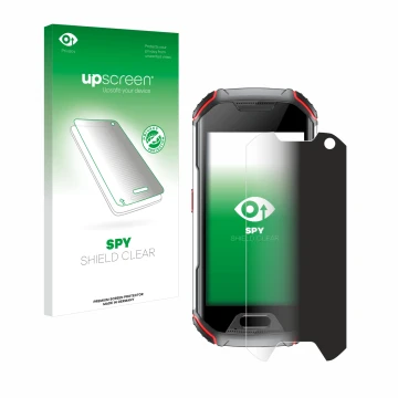 Front side of a product packaging with the brand logo upscreen. Next to it is the device Unihertz Atom L shown with the corres