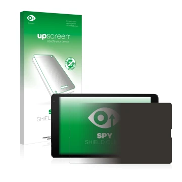 Front side of a product packaging with the brand logo upscreen. Next to it is the device MEDION Lifetab E10420 shown with the 