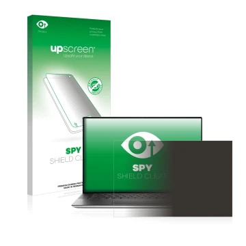 Front side of a product packaging with the brand logo upscreen. Next to it is the device Dell XPS 15 9500 shown with the corre