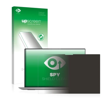 Front side of a product packaging with the brand logo upscreen. Next to it is the device Dell XPS 17 9700 touch shown with the