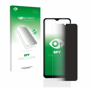 Front side of a product packaging with the brand logo upscreen. Next to it is the device Samsung Galaxy A12 shown with the cor