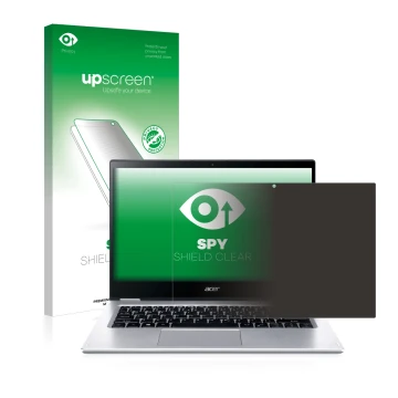 Front side of a product packaging with the brand logo upscreen. Next to it is the device Acer Spin 3 SP314-54N shown with the 