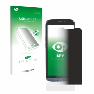 Front side of a product packaging with the brand logo upscreen. Next to it is the device Doro 8050 Plus shown with the corresp