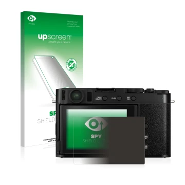 Front side of a product packaging with the brand logo upscreen. Next to it is the device Fujifilm X-E4 shown with the correspo