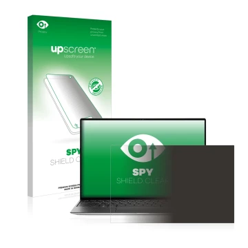 Front side of a product packaging with the brand logo upscreen. Next to it is the device Dell XPS 13 9310 Non-touch shown with