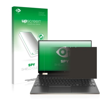 Front side of a product packaging with the brand logo upscreen. Next to it is the device HP Spectre x360 (15-eb) (359.9 mm x 2