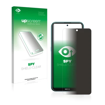 Front side of a product packaging with the brand logo upscreen. Next to it is the device Nokia X10 shown with the correspondin