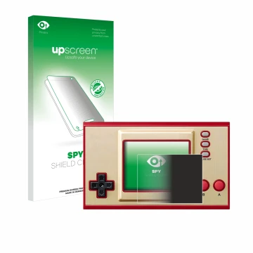 Front side of a product packaging with the brand logo upscreen. Next to it is the device Nintendo Game & Watch Super Mario Bro