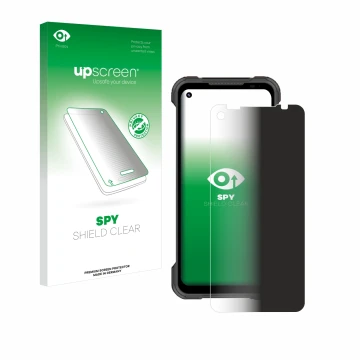 Front side of a product packaging with the brand logo upscreen. Next to it is the device Doogee S97 Pro shown with the corresp