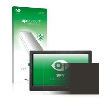 Front side of a product packaging with the brand logo upscreen. Next to it is the device Podofo HD Monitor 10.1