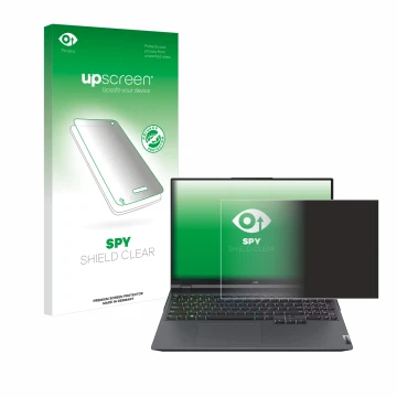 Front side of a product packaging with the brand logo upscreen. Next to it is the device Lenovo Legion 5 Pro shown with the co