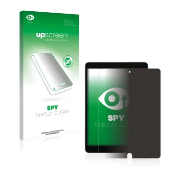 Front side of a product packaging with the brand logo upscreen. Next to it is the device Apple iPad 10.2