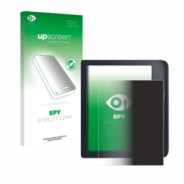 Front side of a product packaging with the brand logo upscreen. Next to it is the device Kobo Libra 2 shown with the correspon