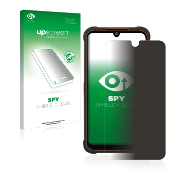 Front side of a product packaging with the brand logo upscreen. Next to it is the device AGM Glory Pro shown with the correspo