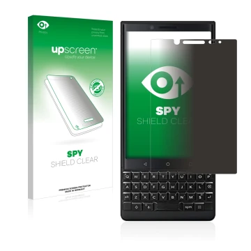 Front side of a product packaging with the brand logo upscreen. Next to it is the device BlackBerry Key2 (Dual Sim) shown with
