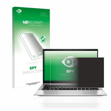 Front side of a product packaging with the brand logo upscreen. Next to it is the device HP EliteBook 830 G8 shown with the co