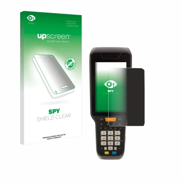 Front side of a product packaging with the brand logo upscreen. Next to it is the device Datalogic Skorpio X5 shown with the c