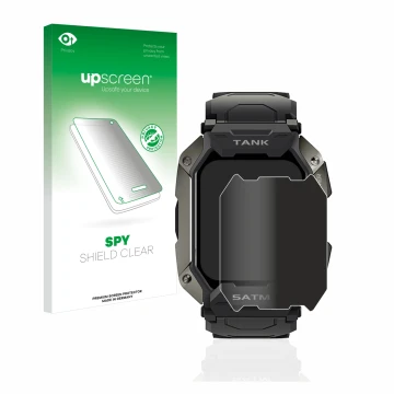 Front side of a product packaging with the brand logo upscreen. Next to it is the device Kospet Tank M1 shown with the corresp